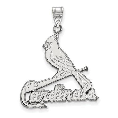 LogoArt St. Louis Cardinals Sterling Silver Crystal Logo Pendant