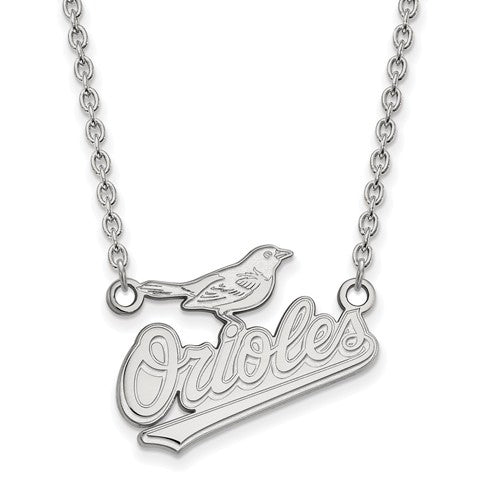 14kw MLB  Baltimore Orioles Large Pendant w/Necklace