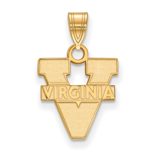 SS w/GP University of Virginia Small Text Logo Pendant