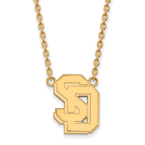 14ky University of South Dakota Large Pendant w/Necklace