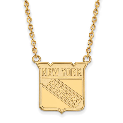 10ky NHL New York Rangers Large Pendant w/Necklace