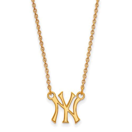 14kt Yellow Gold MLB Los Angeles Dodgers Pendant Necklace. 18