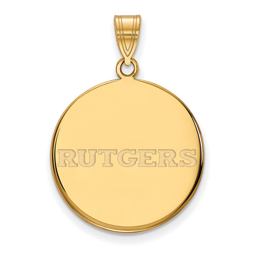 SS w/GP Rutgers Large "RUTGERS" Disc Pendant