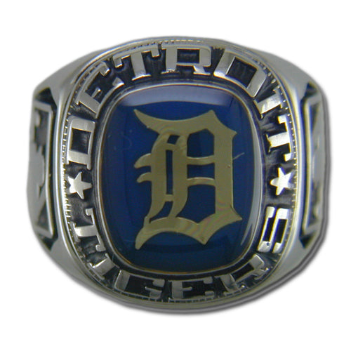 Detroit Tigers Classic Silvertone Major League Baseball Ring