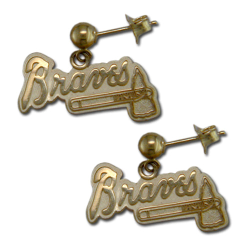 Atlanta Braves BRAVES with Tomahawk Post Earrings