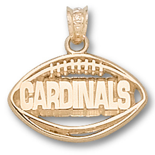 Arizona Cardinals Pierced Football 14 KT Gold Pendant