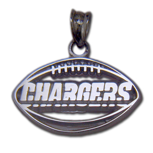 Los Angeles Chargers Pierced Football Pendant — Sports Jewelry Super Store