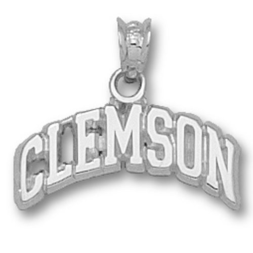 Clemson University ARCHED CLEMSON Silver Pendant