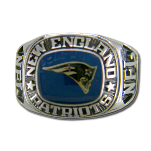 New England Patriots Large Classic Silvertone NFL Ring