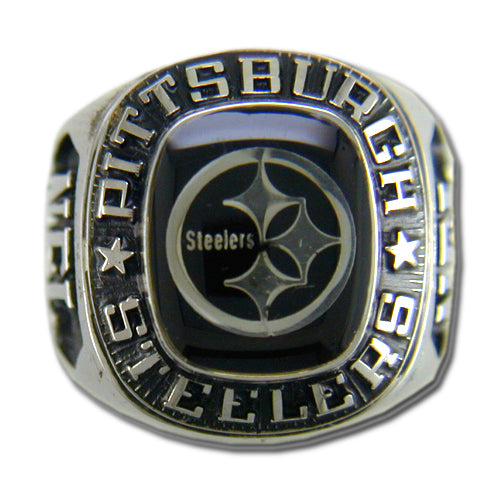 Pittsburgh Steelers Large Classic Silvertone NFL Ring