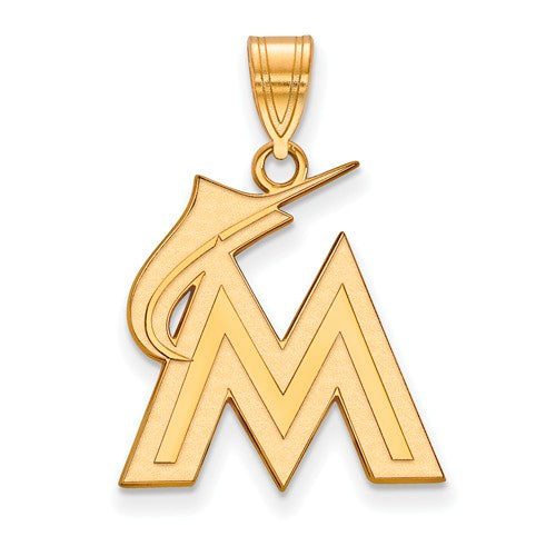 Miami Marlins Large Pendant Gold-Plated Silver GP004MIN