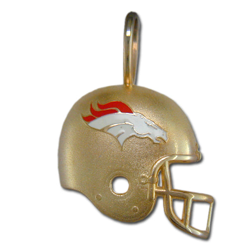 denver gold football helmet Denver Broncos Helmet 14 kt Gold (Enameled) Pendant