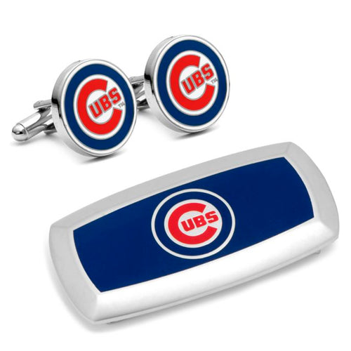 Chicago Cubs Cufflinks and Cushion Money Clip Gift Set