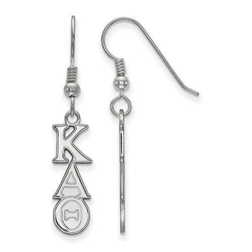Sterling Silver Rh-plated LogoArt Kappa Alpha Theta Dangle Small Earrings