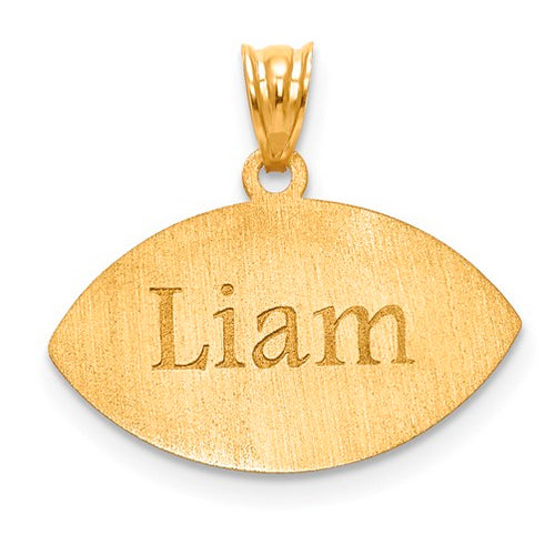 Gold Plated/SS Laser Football Number And Name Pendant side 2