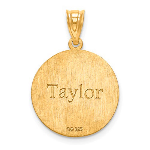 Gold Plated/SS Laser Volleyball Number And Name Pendant side 2