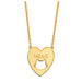Gold Plated Sterling Silver Heart with Cat Face Necklace