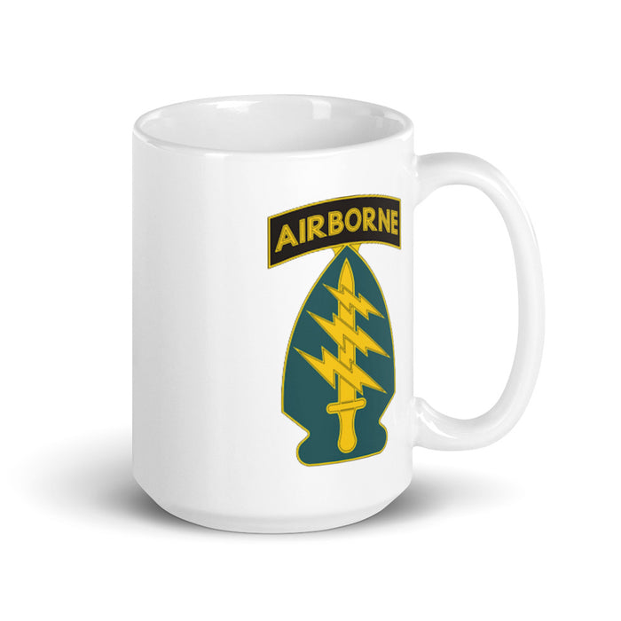 White Glossy Mug - Army Special Forces Airborne