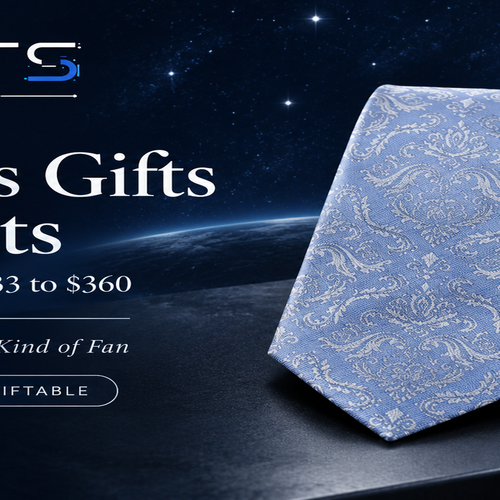 Star Wars gifts for adults featuring a paisley tie and silver tie clip, with jewelryboxonline.com branding.