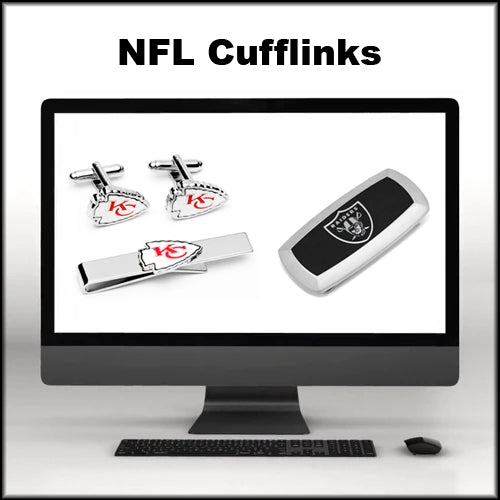 NFL Cuff-links, Lapel Pins, Money Clips, Tie Bars, and Tie Clips