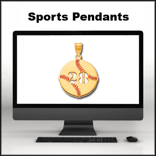 Personalized Sports Necklaces, Pendants and Earrings
