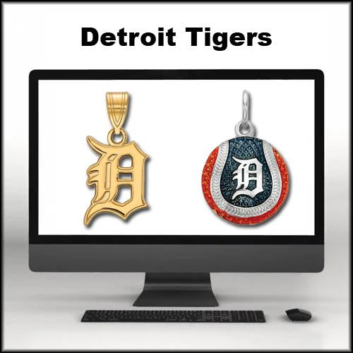 Detroit Tigers Pendant in Baseball Gold-Plated Silver GP018TIG
