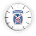 10th Mountain Division Wall Clock with a white frame and white hands