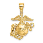 10K Marine Corps Eagle Globe & Anchor Medium Pendant