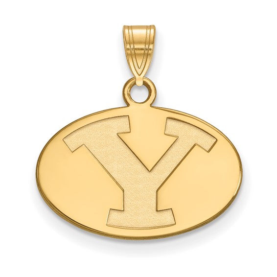 10ky Brigham Young University Small Disc Logo Pendant