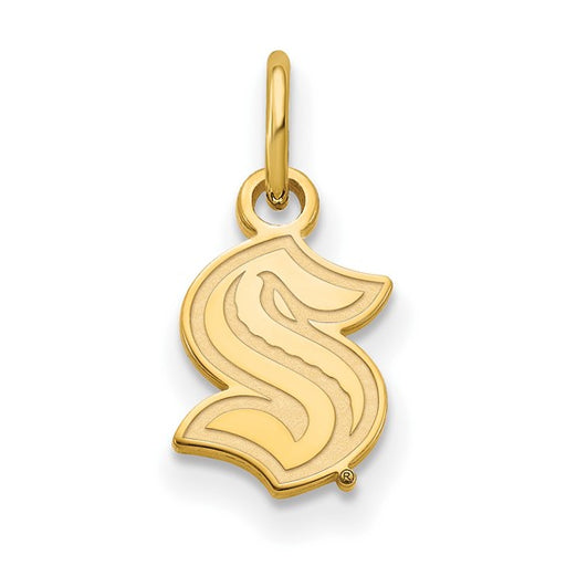 Sterling Silver Gold-plated NHL LogoArt Seattle Kraken XS Pendant