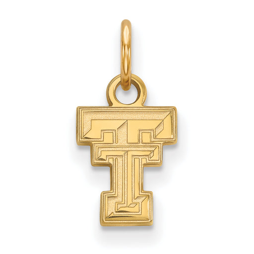 Sterling Silver Gold-plated LogoArt Texas Tech University T-T Extra Small Pendant