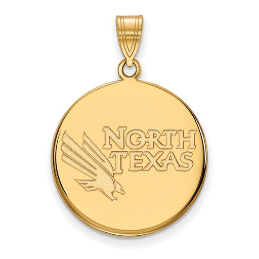 SS w/GP University of North Texas Large Disc Pendant