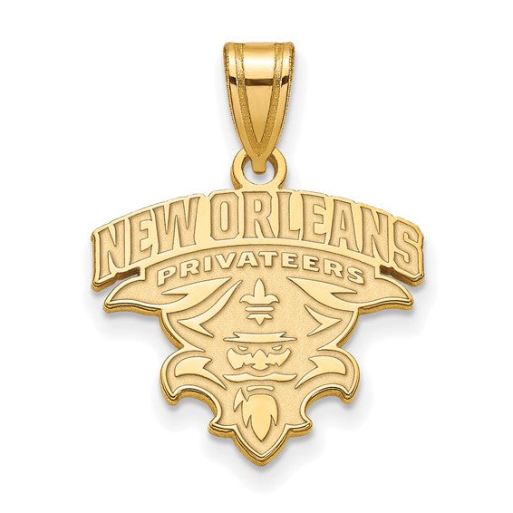 SS w/GP University of New Orleans Medium Pendant