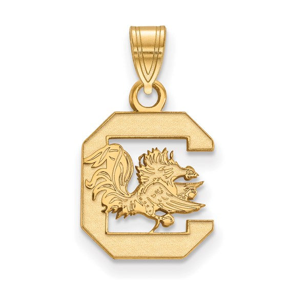 SS w/GP University of South Carolina Small Gamecock logo Pendant