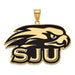 SS w/GP St Joseph'S University XL Enameled Hawks Pendant