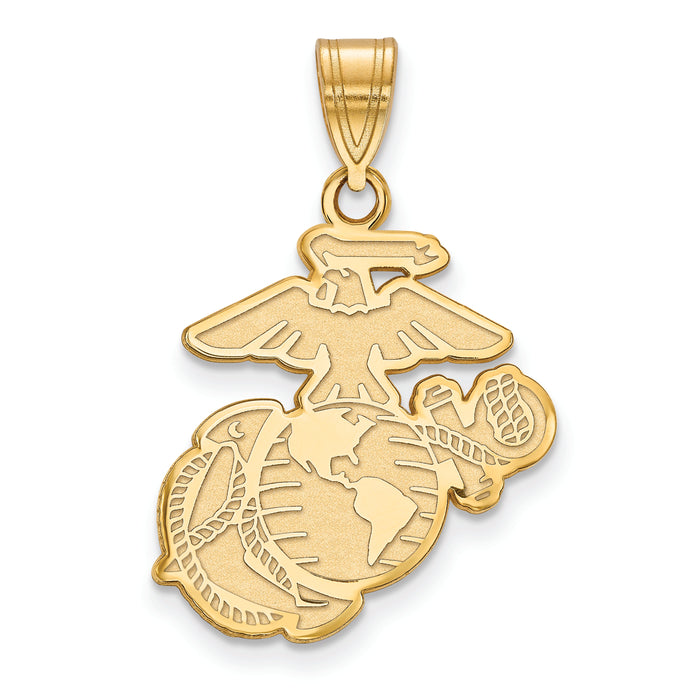 Gold Plated SS Large U.S. Marine Corps Pendant