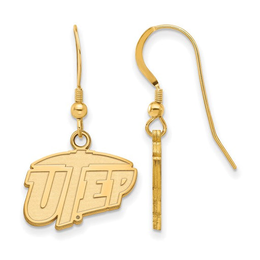 SS w/GP The U of Texas at El Paso Small UTEP Dangle Earrings