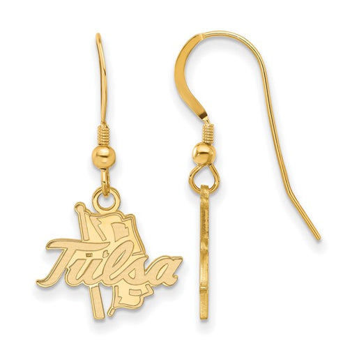 SS w/GP The Univ of Tulsa Golden Hurricane Small Dangle Earrings