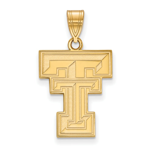 10k Gold LogoArt Texas Tech University T-T Large Pendant