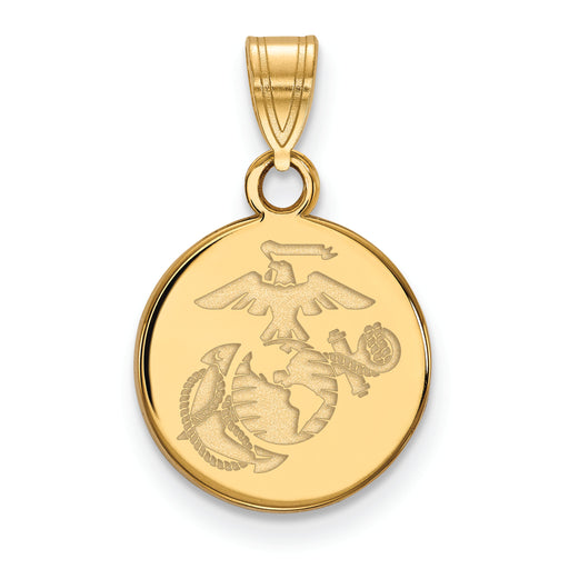 Gold Plated SS Small U.S. Marine Corps Disc Pendant