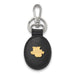 SS w/GP Marquette University Blk Leather Oval Key Chain