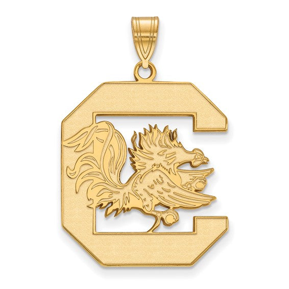 SS w/GP University of South Carolina XL Gamecock logo Pendant