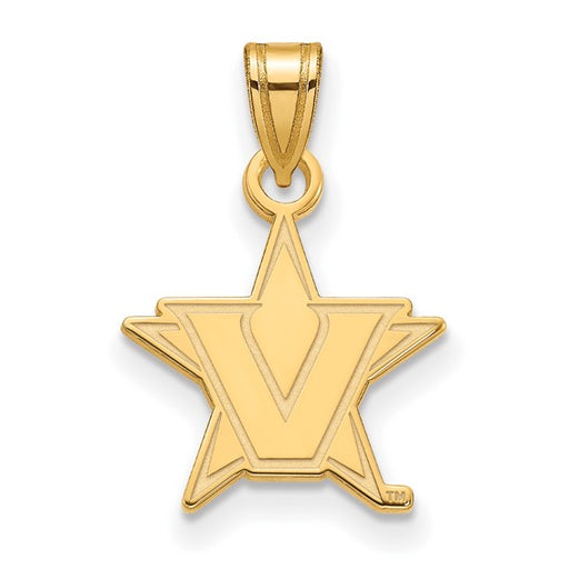 SS w/GP Vanderbilt University Small V Pendant