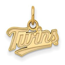 Celebrate your love for the Minnesota Twins with this exquisite 10k Gold MLB Minnesota Twins T-C XS Pendant, featuring "Twins" in cursive and a circular loop for easy chain attachment, perfect for MLB jewelry fans.