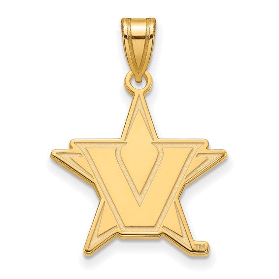 SS w/GP Vanderbilt University Large V Pendant