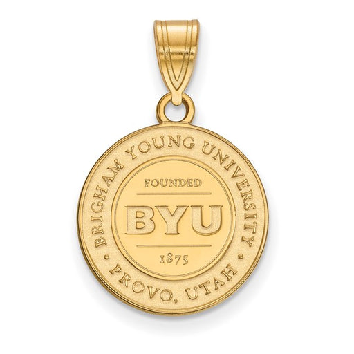 SS w/GP Brigham Young University Medium Crest Pendant