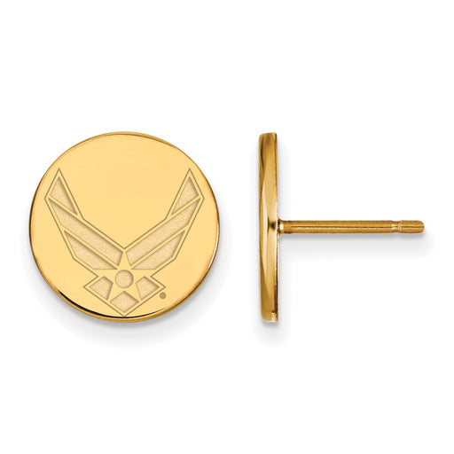 Sterling Silver Gold-plated LogoArt U.S. Air Force Extra Small Post Earrings