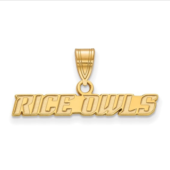 SS w/GP Rice University Owls Medium Pendant