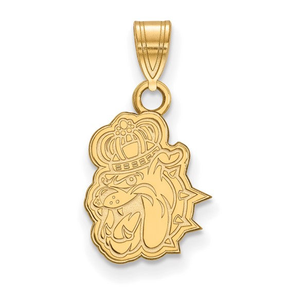 SS w/GP James Madison University Small Duke Dog Head Pendant