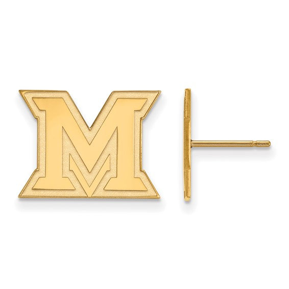 SS w/GP Miami University Small Logo Post Earrings